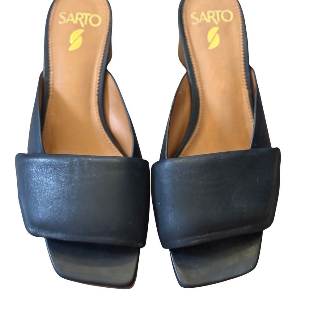 Sarto by Franco Violet Black Heeled Sandals Women’s size 8